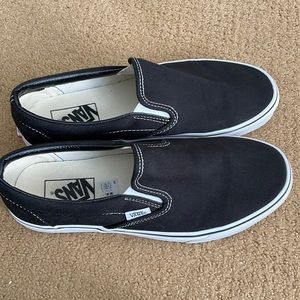 Black slip on vans in EUC worn once size 9.5